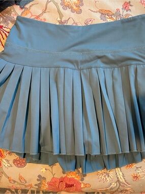 Pleated Blue Skort